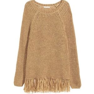 H&M | Large Caramel Fringe Sweater